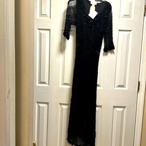 Mesh Beaded Crochet Dress
